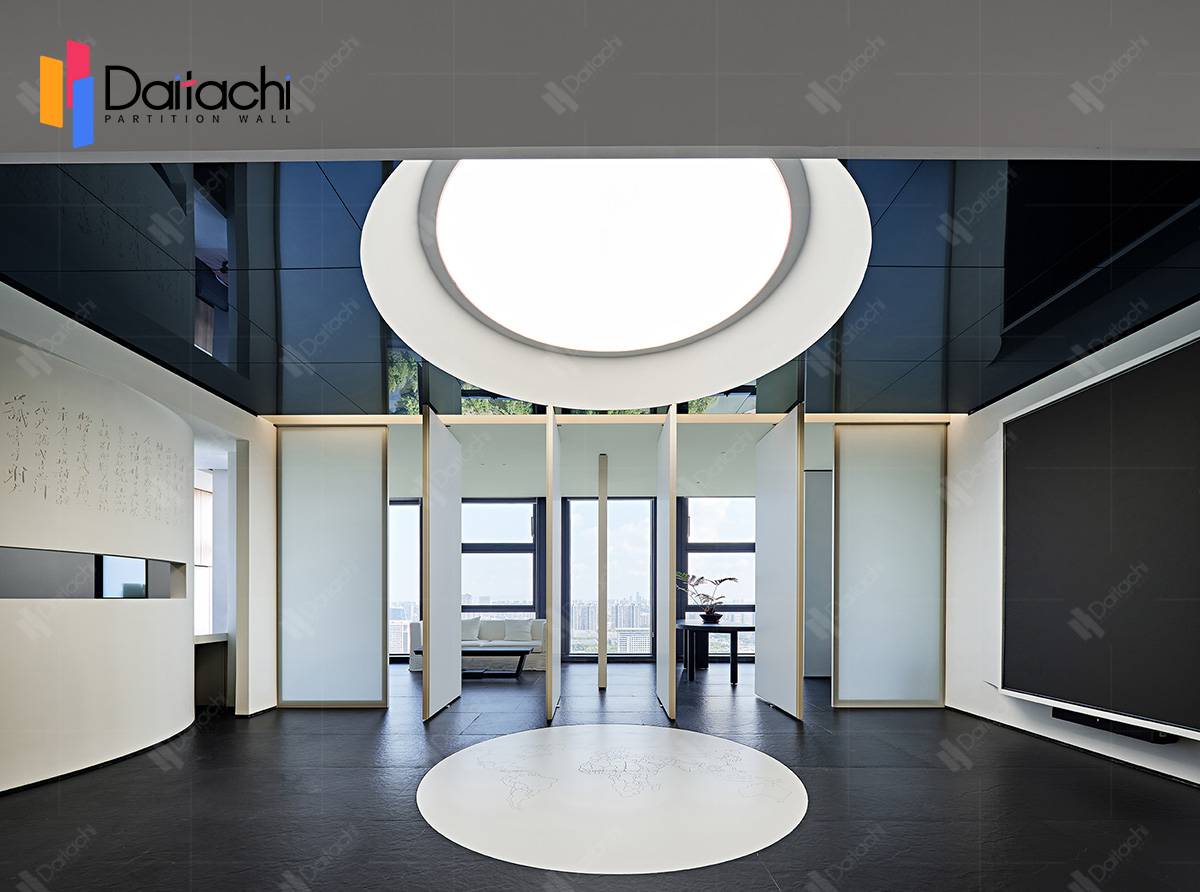 white operable wall in apartment