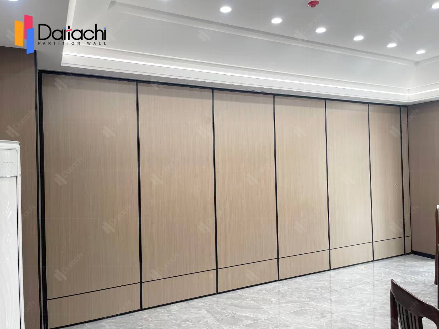 wooden operable wall form a room
