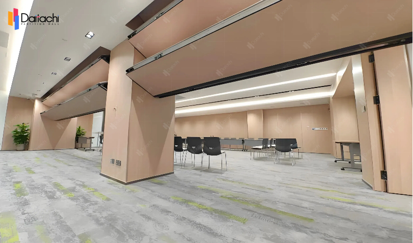Light wood color vertical lifting wall