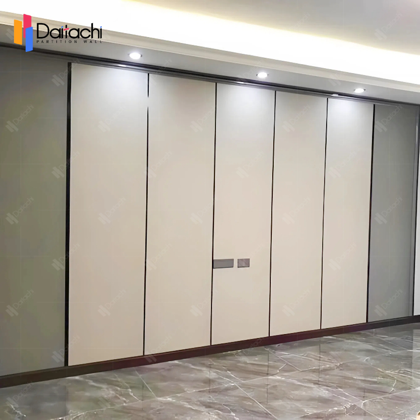 Gray and white color matching manual movable partition wall