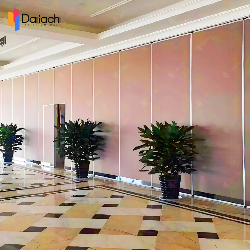 Light red manual movable partition wall