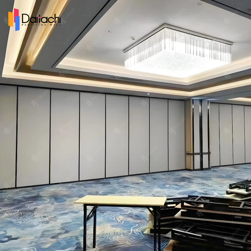 Simple gray and white manual movable partition wall
