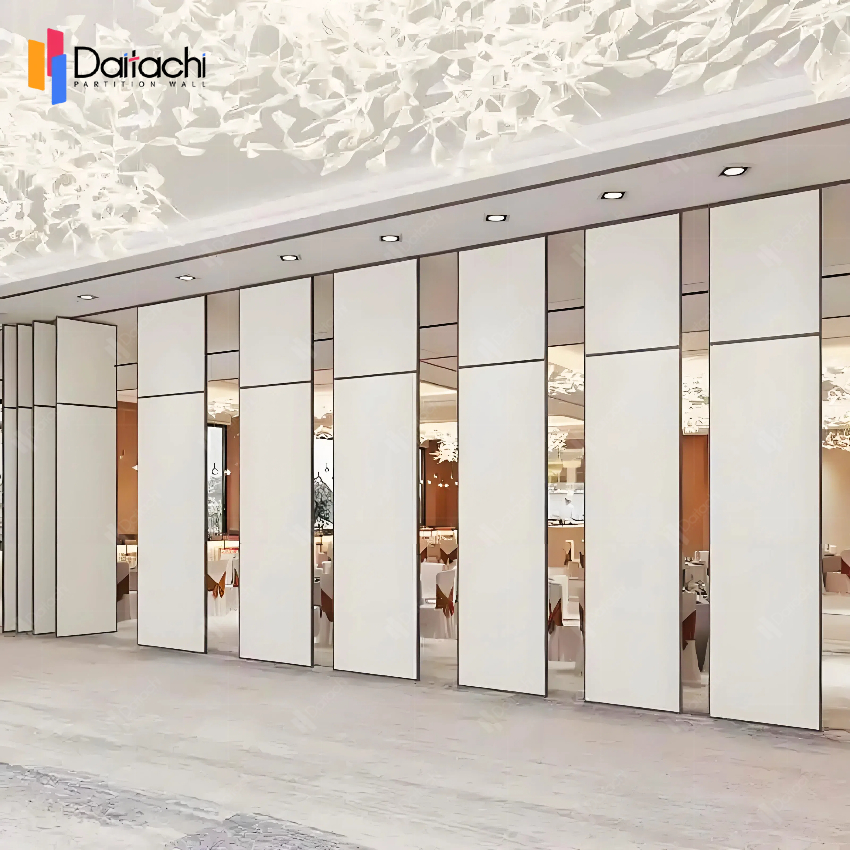Pure white simple manual movable partition wall