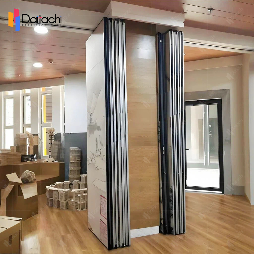 Simple landscape ink painting style manually movable partition wall