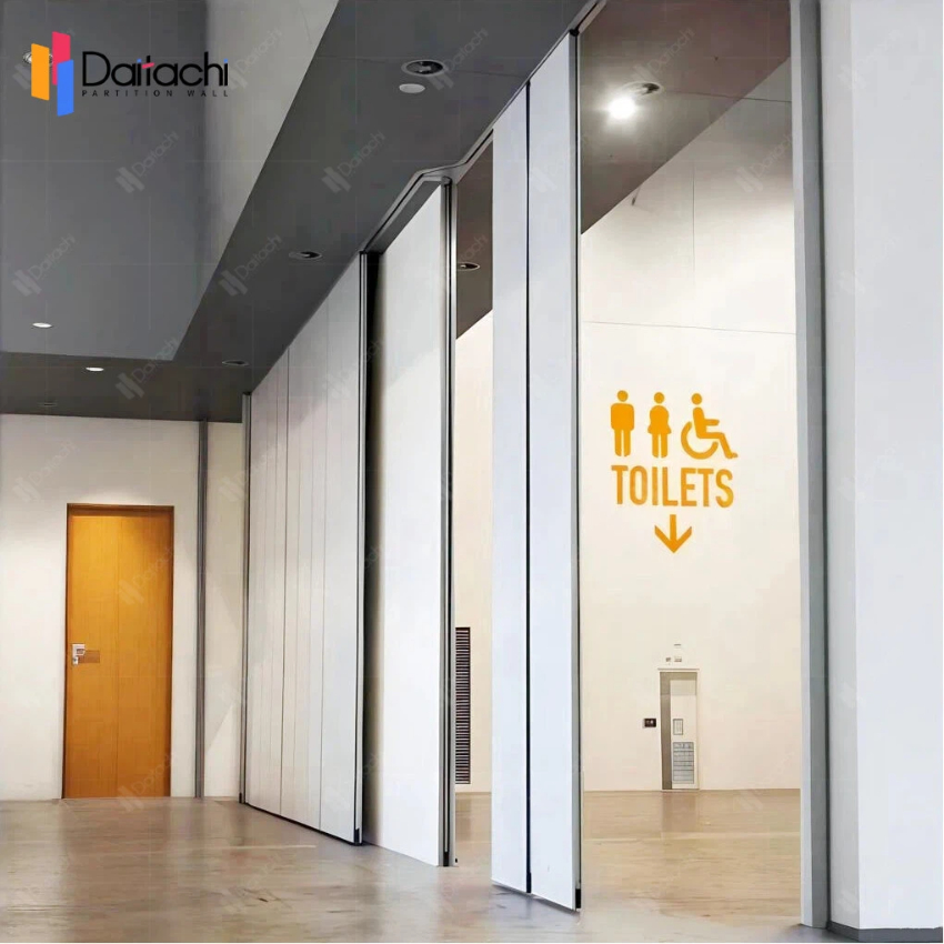 Ultra-high minimalist white movable partition wall