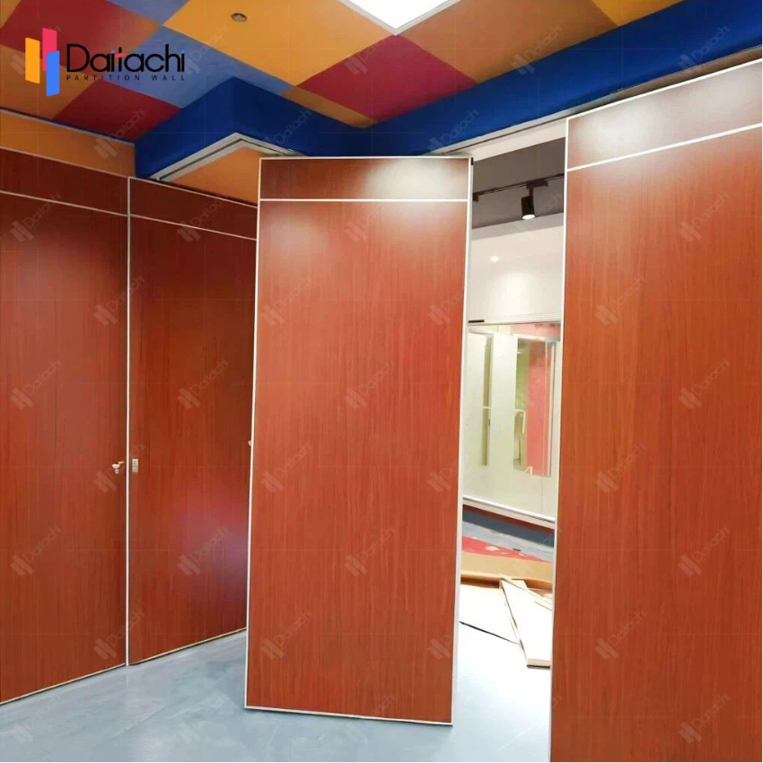 Dark red minimalist small-area manually movable partition wall