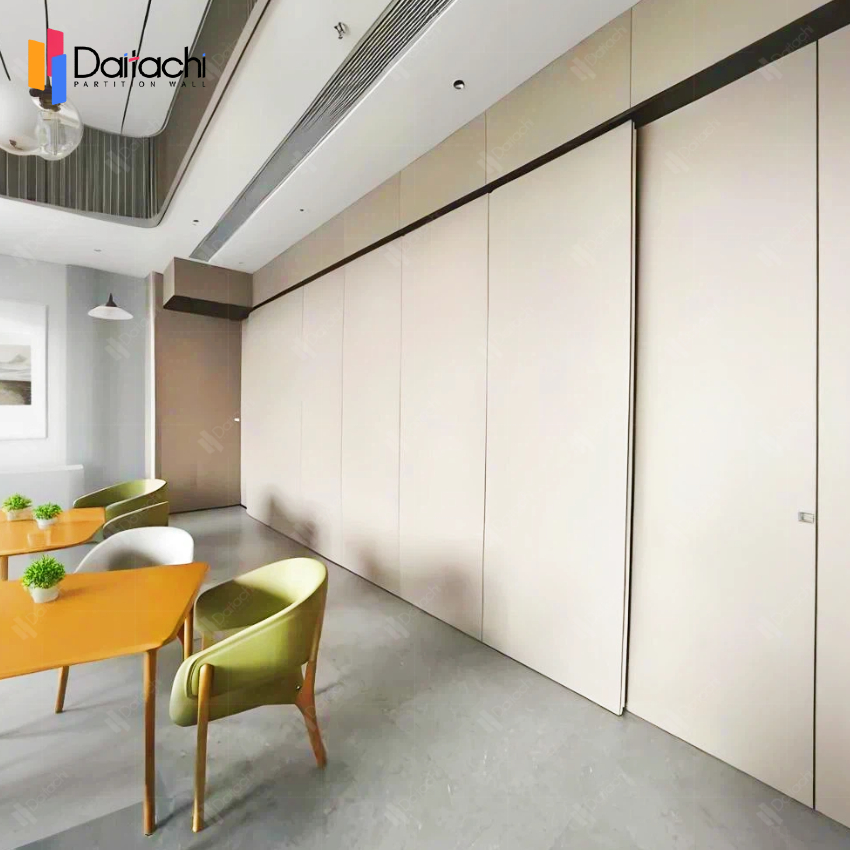 Off-white minimalist manual movable partition wall