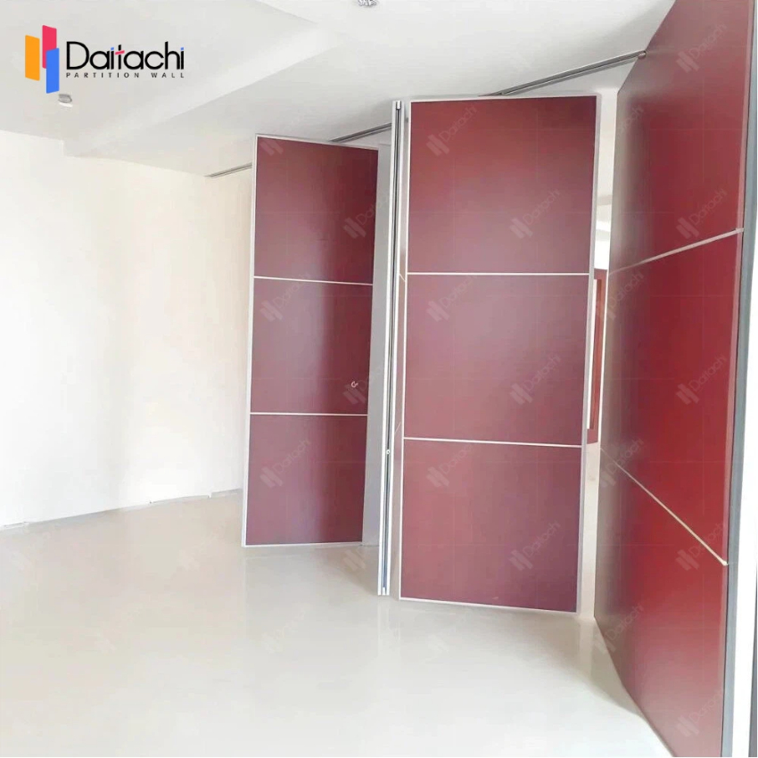 Wine-red panel-style minimalist manual movable partition wall Wine-red panel-style minimalist manual movable partition wall