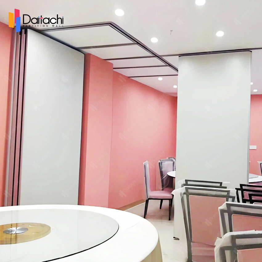 Pink simple manual folding partition wall