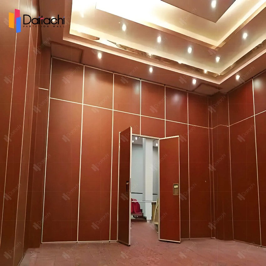 Dark Imitation Wood Grain Manual Movable Partition Wall